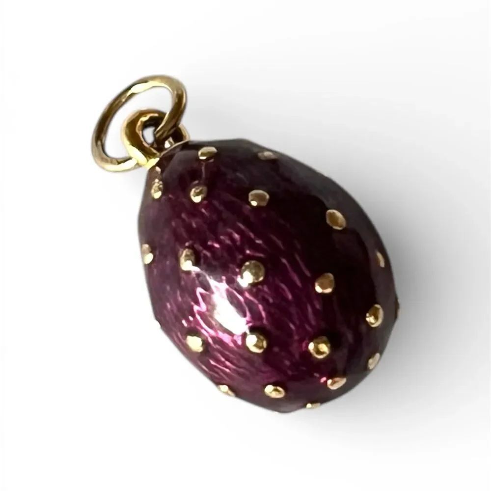 Joan Rivers Purple Eggplant EnamelโFaberge Egg Charm